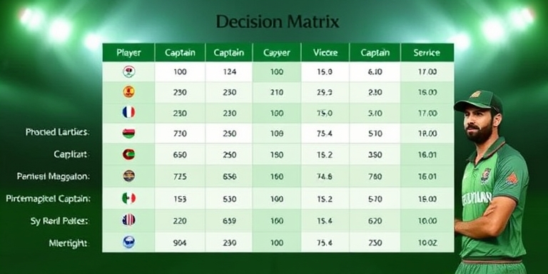 G5Bet Game captain decision matrix